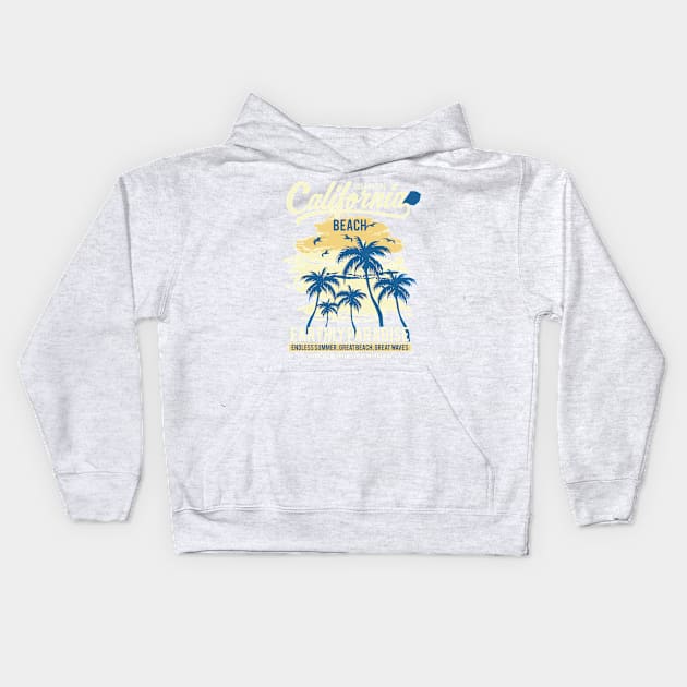 California Beach Kids Hoodie by PaunLiviu